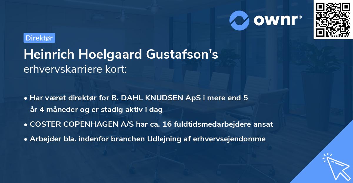Heinrich Hoelgaard Gustafson's erhvervskarriere kort