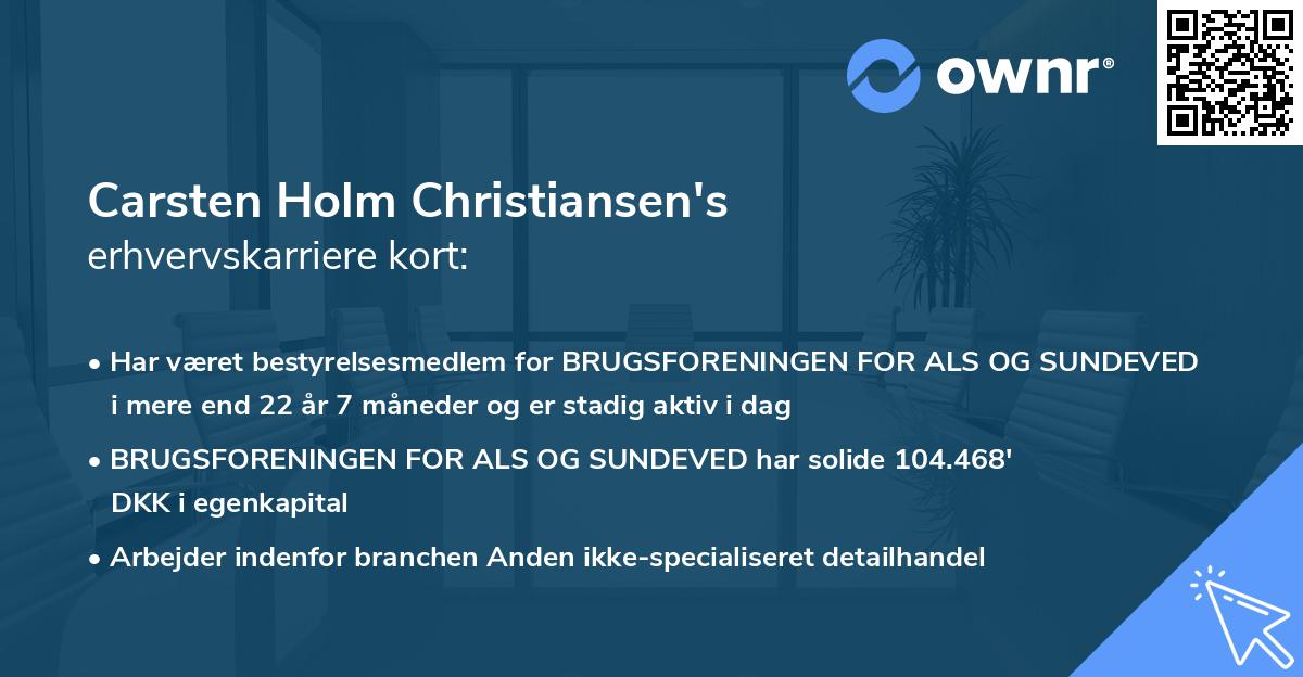 Carsten Holm Christiansen's erhvervskarriere kort