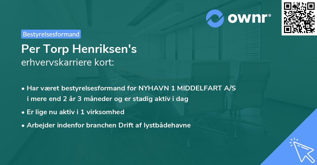 Per Torp Henriksen's erhvervskarriere kort