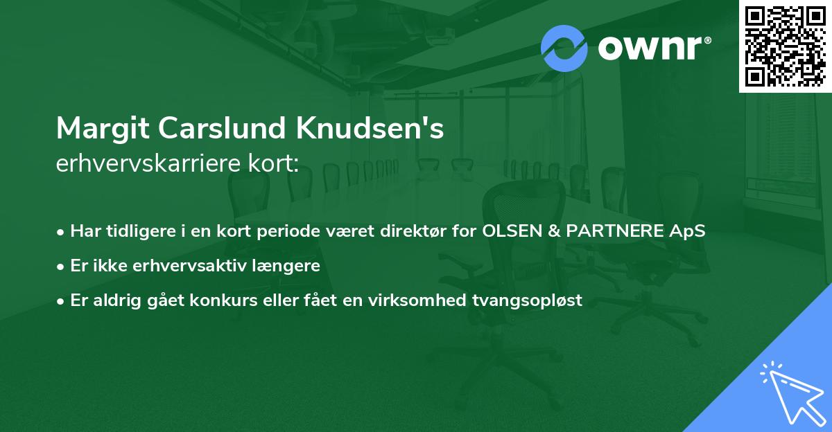 Margit Carslund Knudsen's erhvervskarriere kort