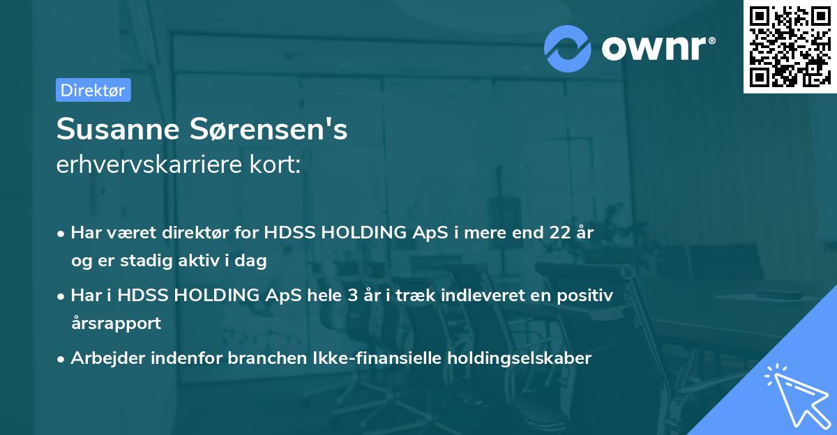 Susanne Sørensen's erhvervskarriere kort