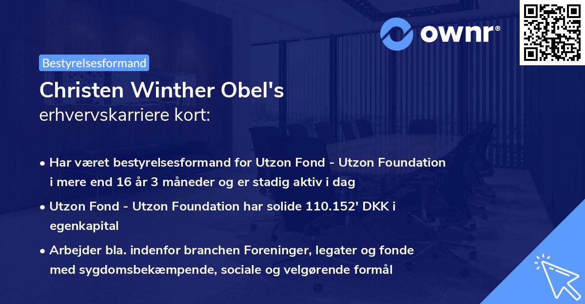 Christen Winther Obel's erhvervskarriere kort