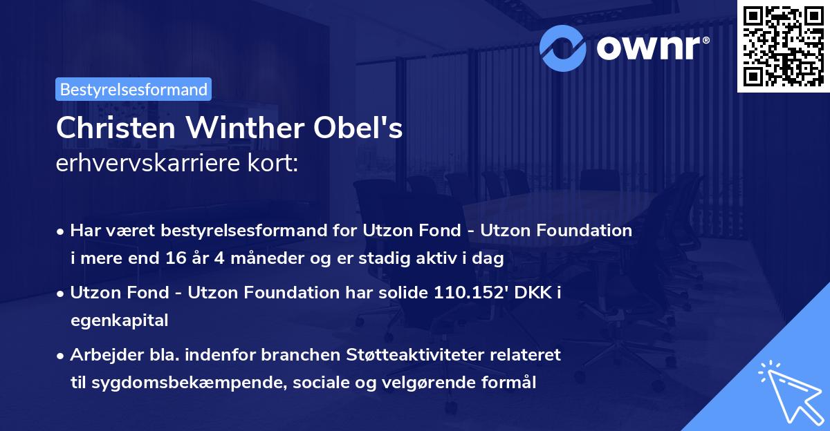 Christen Winther Obel's erhvervskarriere kort