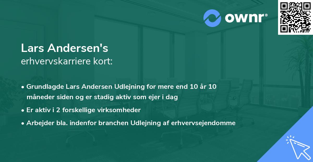 Lars Andersen's erhvervskarriere kort