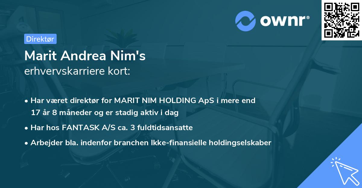 Marit Andrea Nim's erhvervskarriere kort