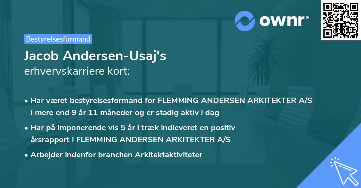 Jacob Andersen-Usaj's erhvervskarriere kort