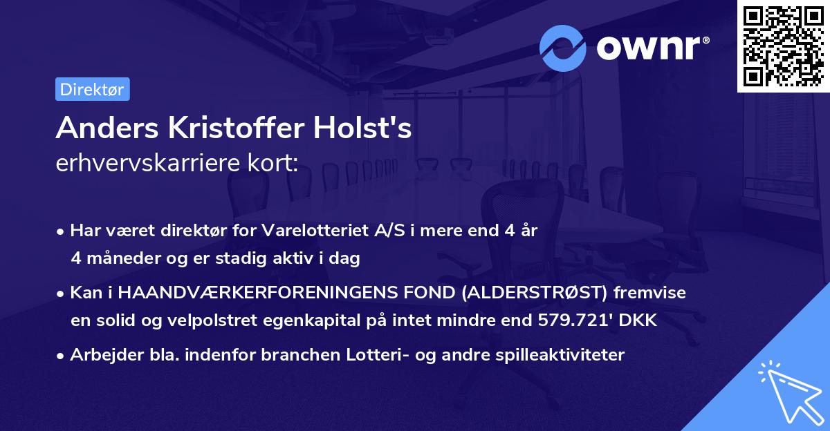Anders Kristoffer Holst's erhvervskarriere kort