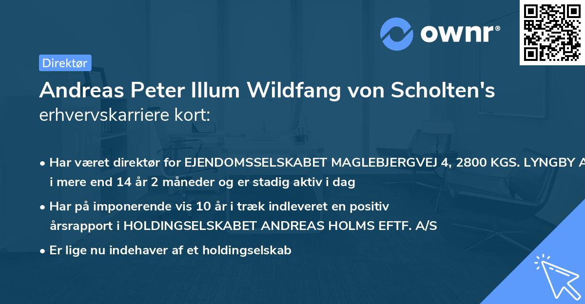 Andreas Peter Illum Wildfang von Scholten's erhvervskarriere kort