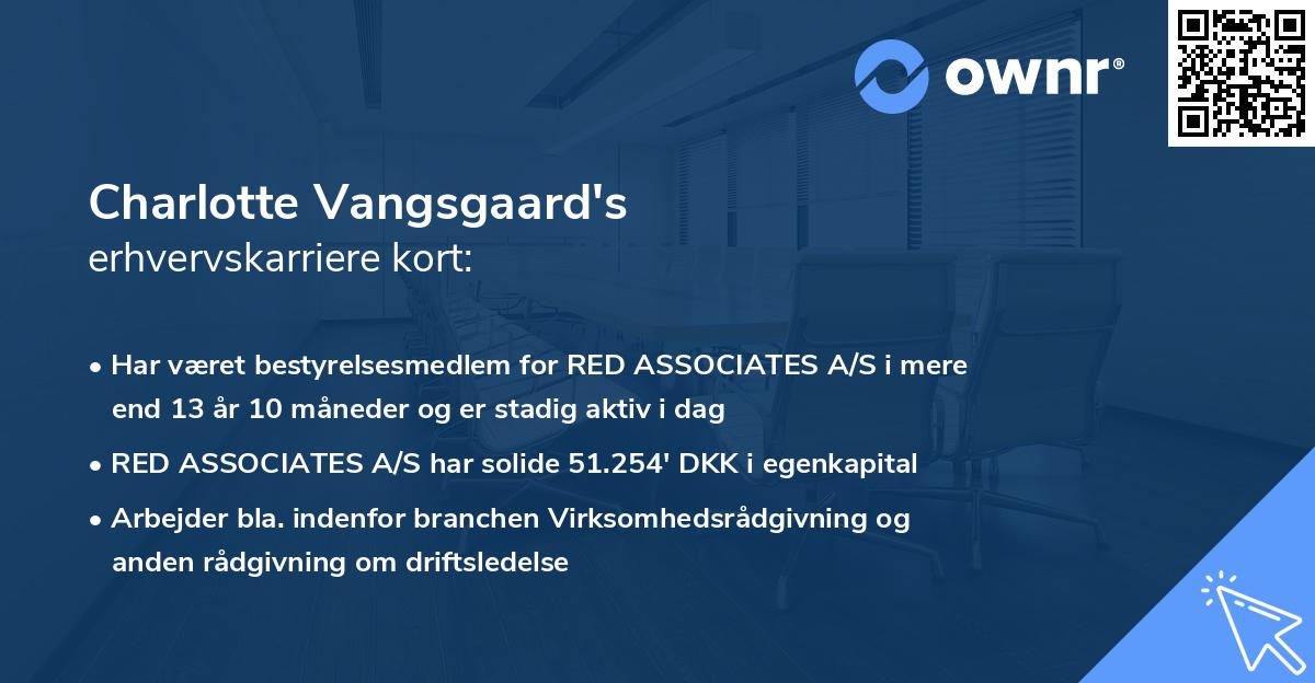 Charlotte Vangsgaard's erhvervskarriere kort