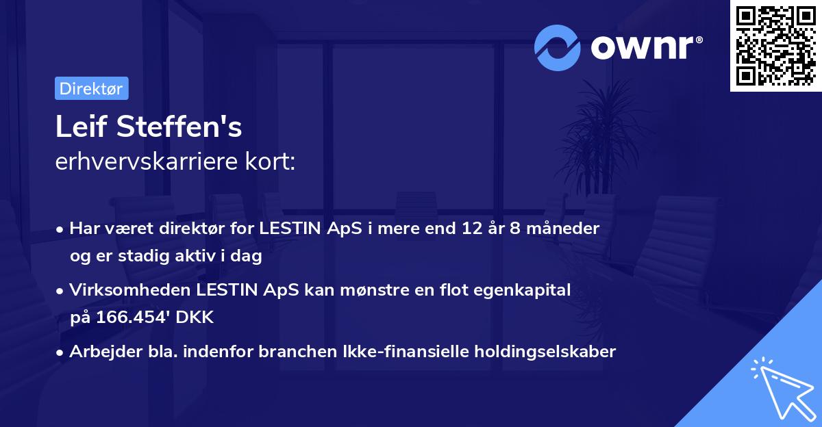 Leif Steffen's erhvervskarriere kort