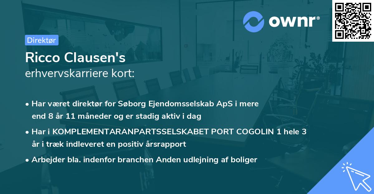 Ricco Clausen's erhvervskarriere kort