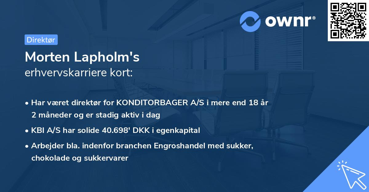 Morten Lapholm's erhvervskarriere kort