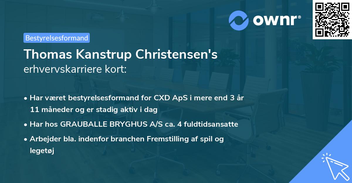 Thomas Kanstrup Christensen's erhvervskarriere kort