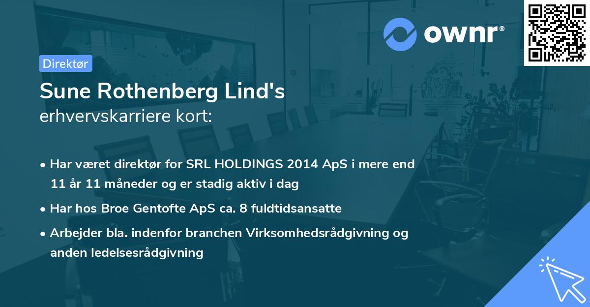 Sune Rothenberg Lind's erhvervskarriere kort