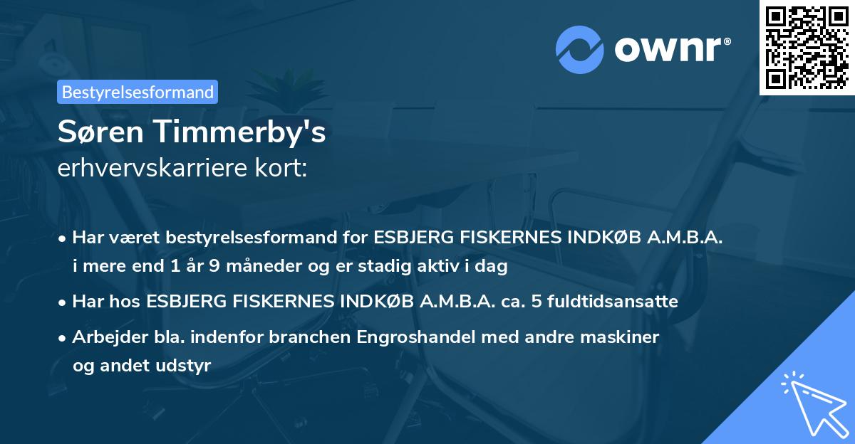 Søren Timmerby's erhvervskarriere kort