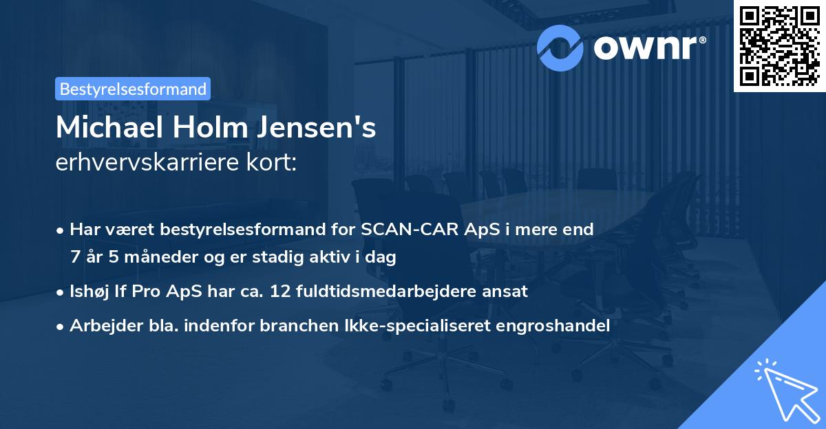 Michael Holm Jensen's erhvervskarriere kort