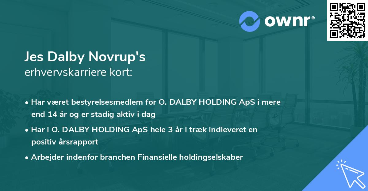 Jes Dalby Novrup's erhvervskarriere kort