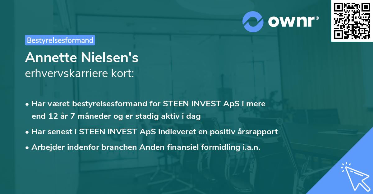 Annette Nielsen's erhvervskarriere kort