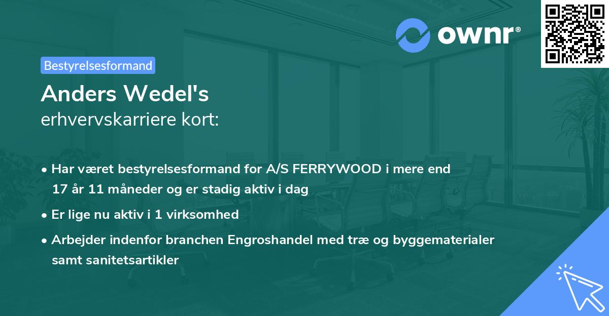 Anders Wedel's erhvervskarriere kort