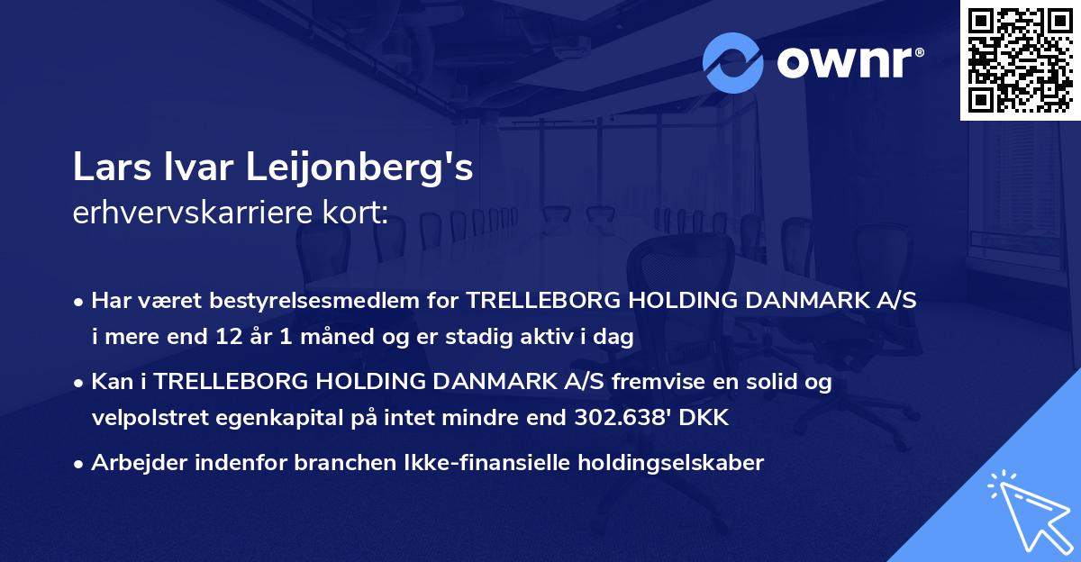 Lars Ivar Leijonberg's erhvervskarriere kort