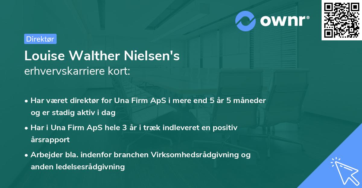 Louise Walther Nielsen's erhvervskarriere kort