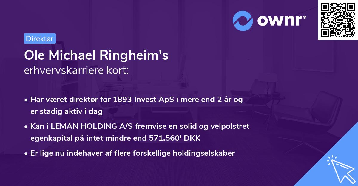 Ole Michael Ringheim's erhvervskarriere kort