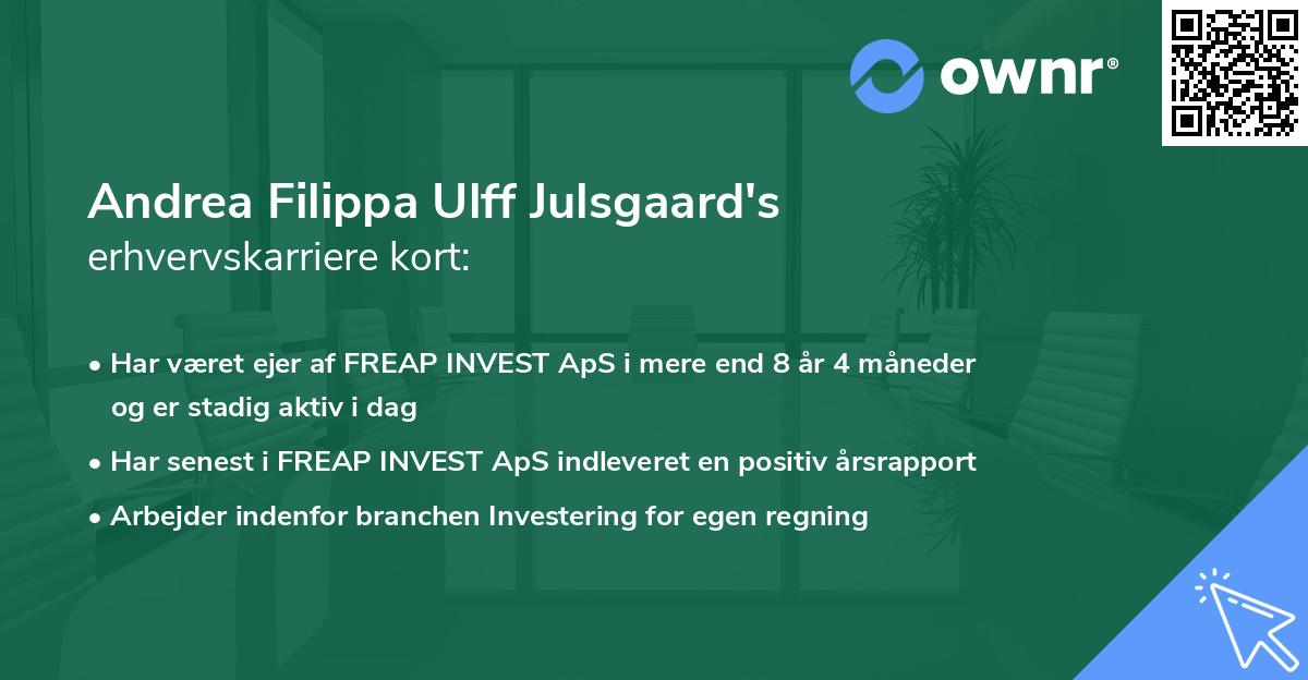 Andrea Filippa Ulff Julsgaard's erhvervskarriere kort