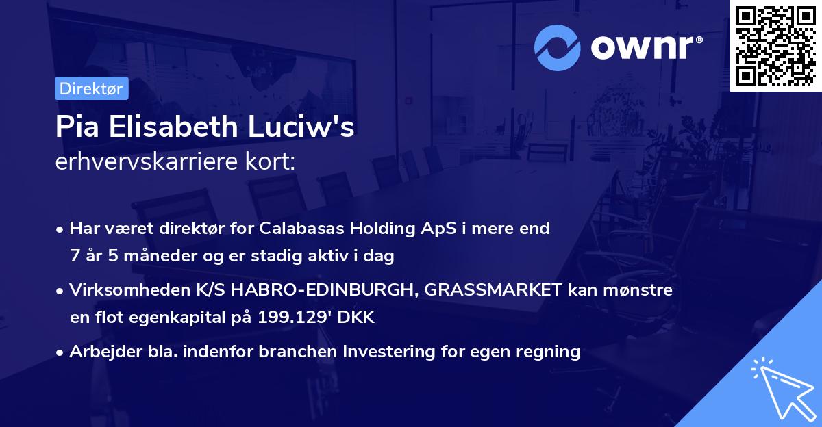 Pia Elisabeth Luciw's erhvervskarriere kort