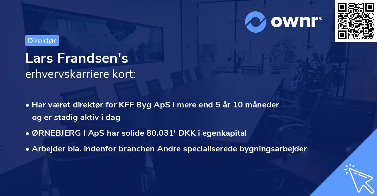 Lars Frandsen's erhvervskarriere kort