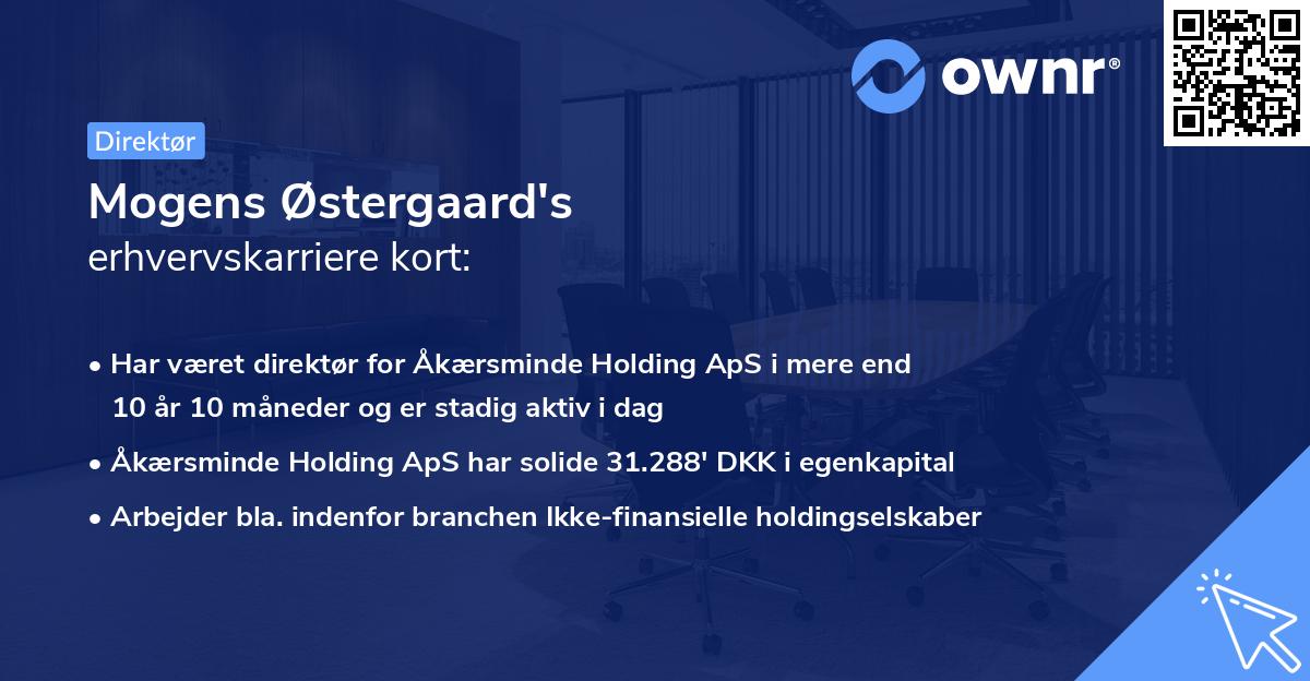Mogens Østergaard's erhvervskarriere kort