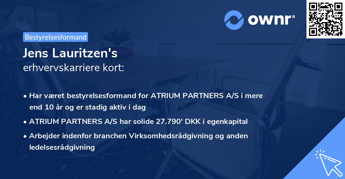 Jens Lauritzen's erhvervskarriere kort