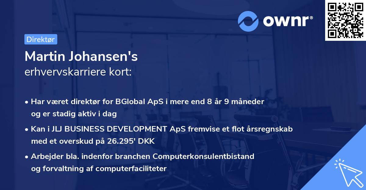 Martin Johansen's erhvervskarriere kort