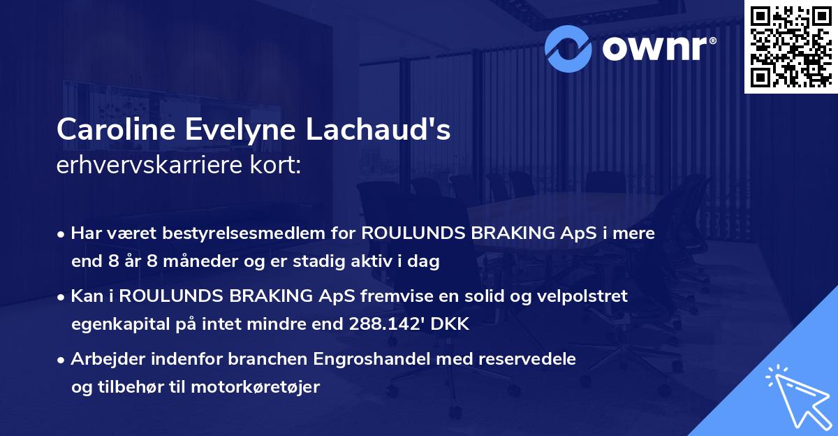 Caroline Evelyne Lachaud's erhvervskarriere kort