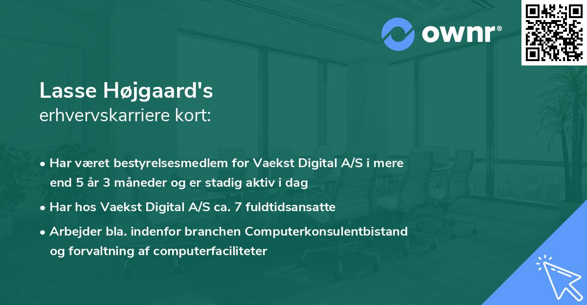 Lasse Højgaard's erhvervskarriere kort