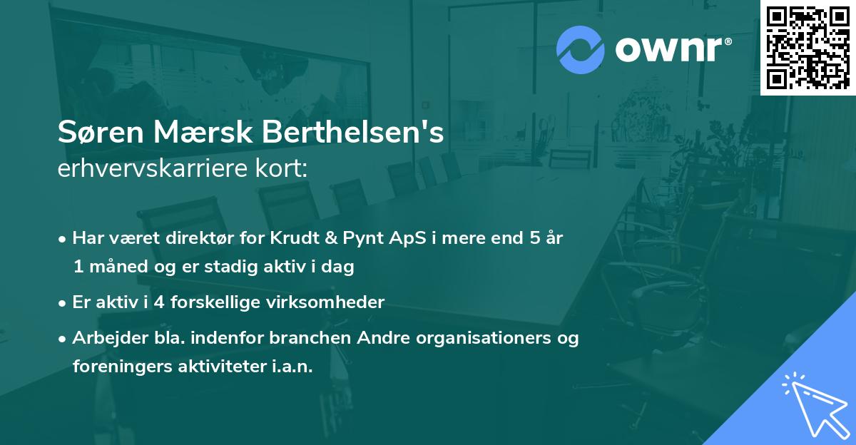 Søren Mærsk Berthelsen's erhvervskarriere kort