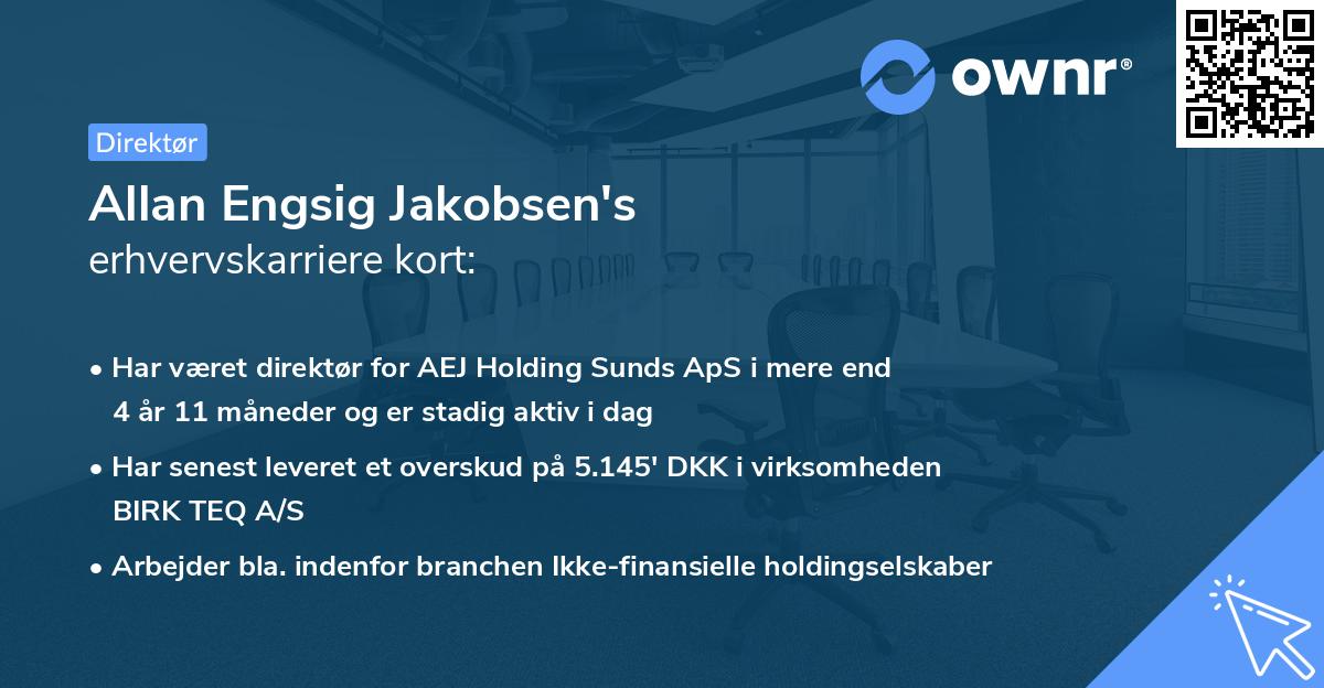 Allan Engsig Jakobsen's erhvervskarriere kort