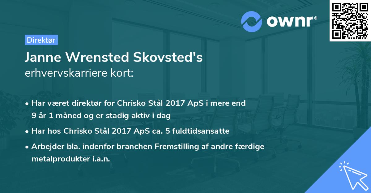 Janne Wrensted Skovsted's erhvervskarriere kort