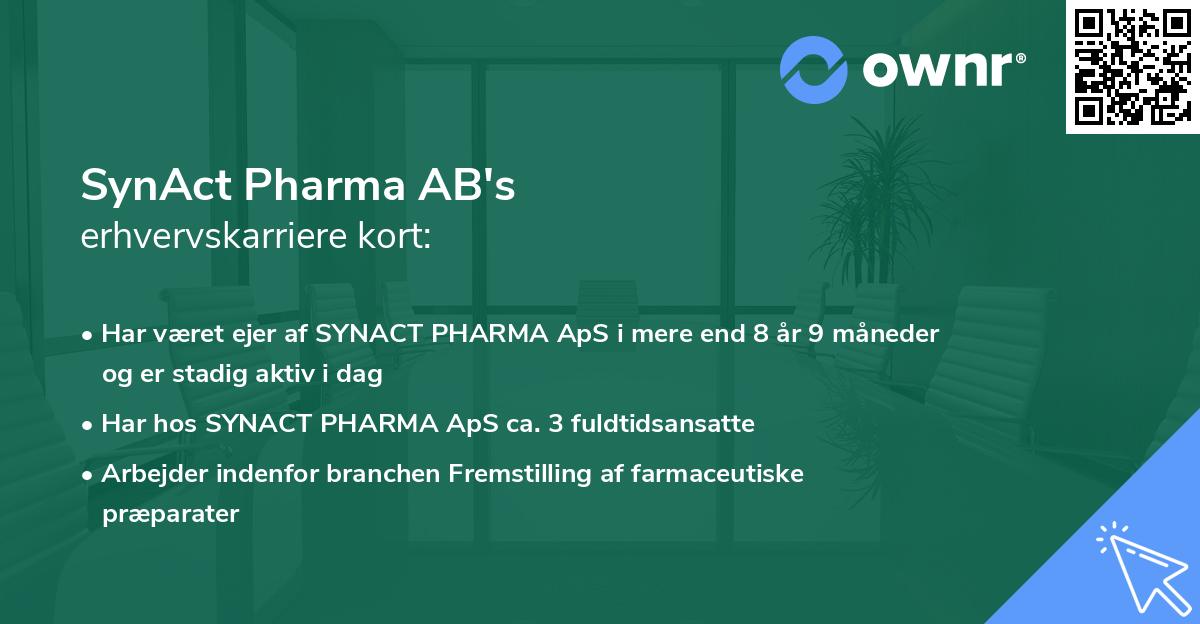 SynAct Pharma AB's erhvervskarriere kort