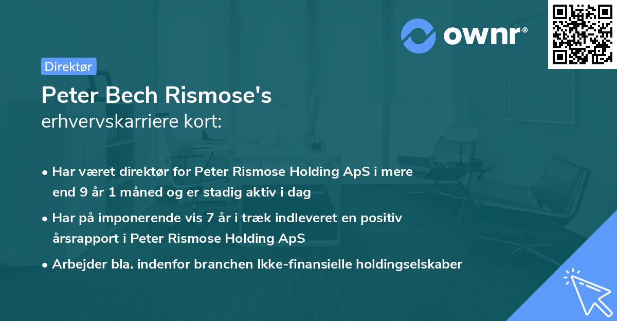 Peter Bech Rismose's erhvervskarriere kort