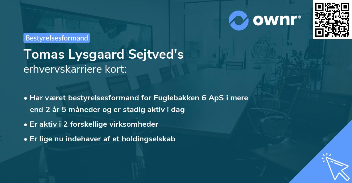 Tomas Lysgaard Sejtved's erhvervskarriere kort