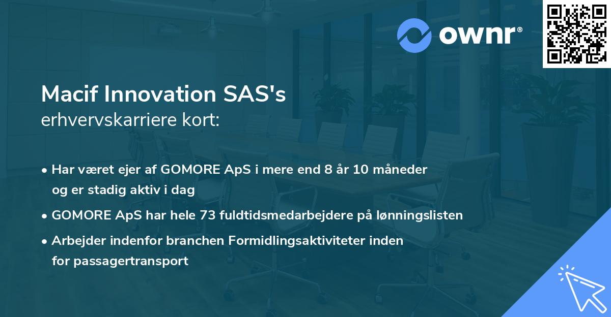 Macif Innovation SAS's erhvervskarriere kort
