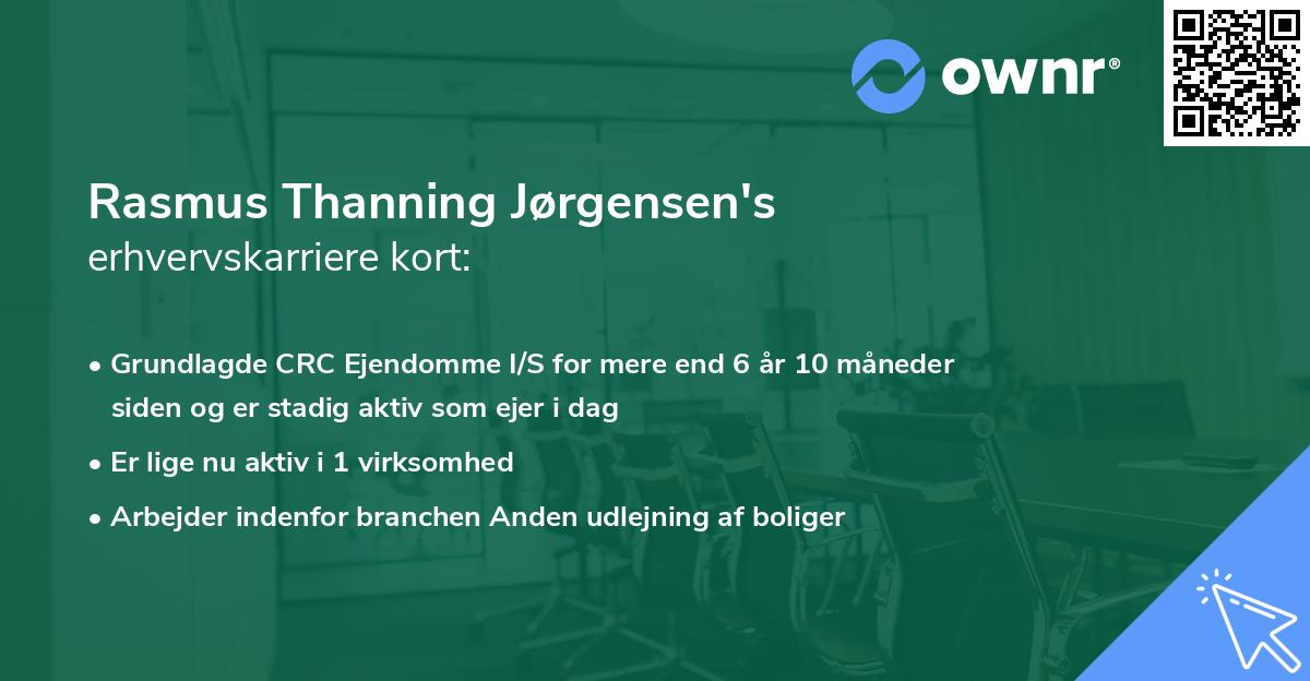 Rasmus Thanning Jørgensen's erhvervskarriere kort