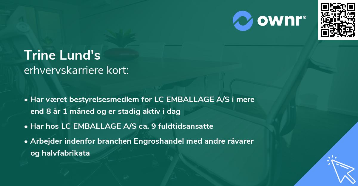 Trine Lund's erhvervskarriere kort