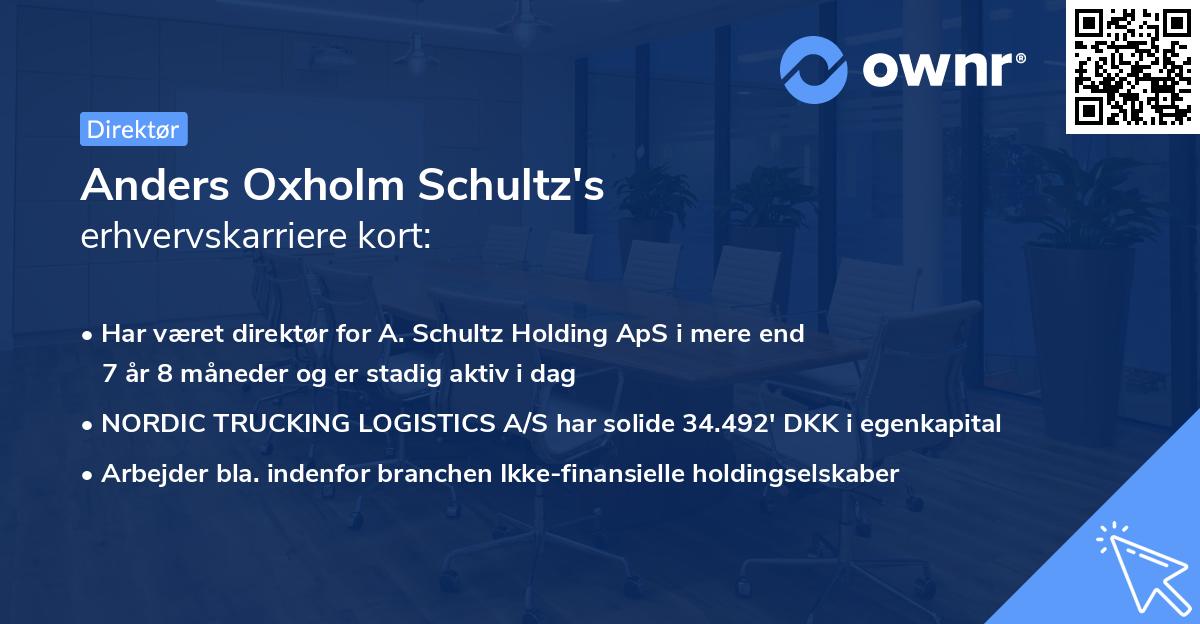 Anders Oxholm Schultz's erhvervskarriere kort