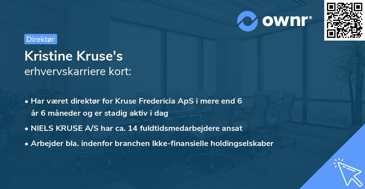 Kristine Kruse's erhvervskarriere kort