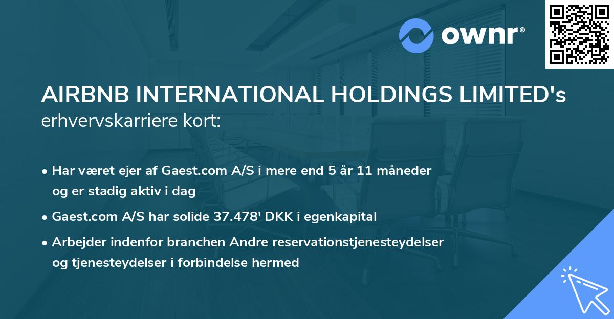 AIRBNB INTERNATIONAL HOLDINGS LIMITED's erhvervskarriere kort