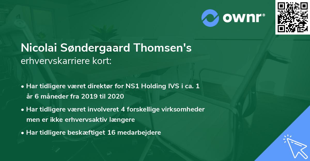 Nicolai Søndergaard Thomsen's erhvervskarriere kort