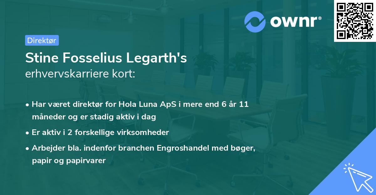 Stine Fosselius Legarth's erhvervskarriere kort