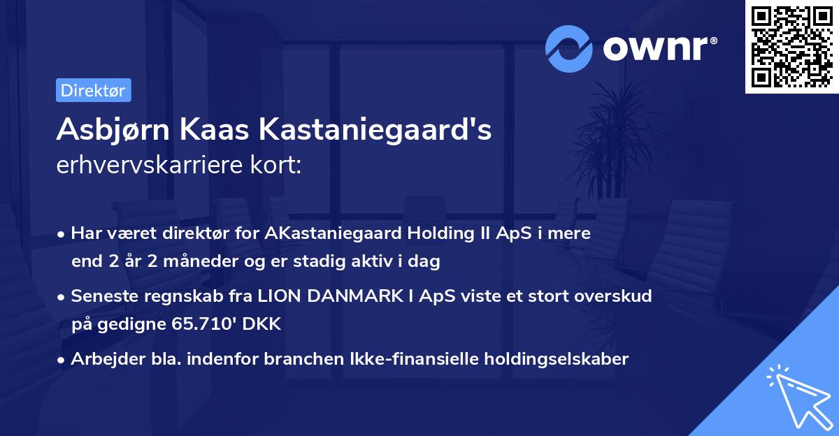 Asbjørn Kaas Kastaniegaard's erhvervskarriere kort
