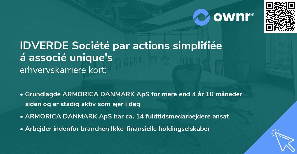 IDVERDE Société par actions simplifiée á associé unique's erhvervskarriere kort